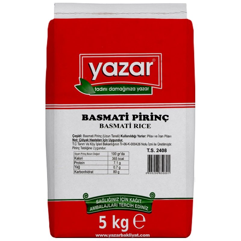 Yazar Basmati Pirinç 5 Kg